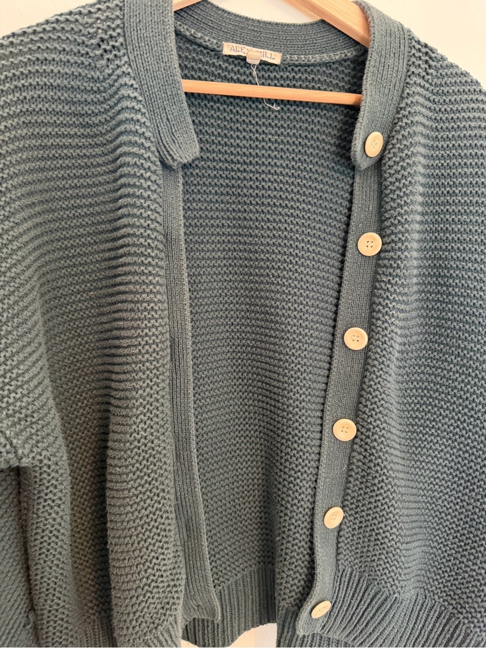 Alex Mill Slate Green Chunky Button Cardigan - Picture 7 of 7